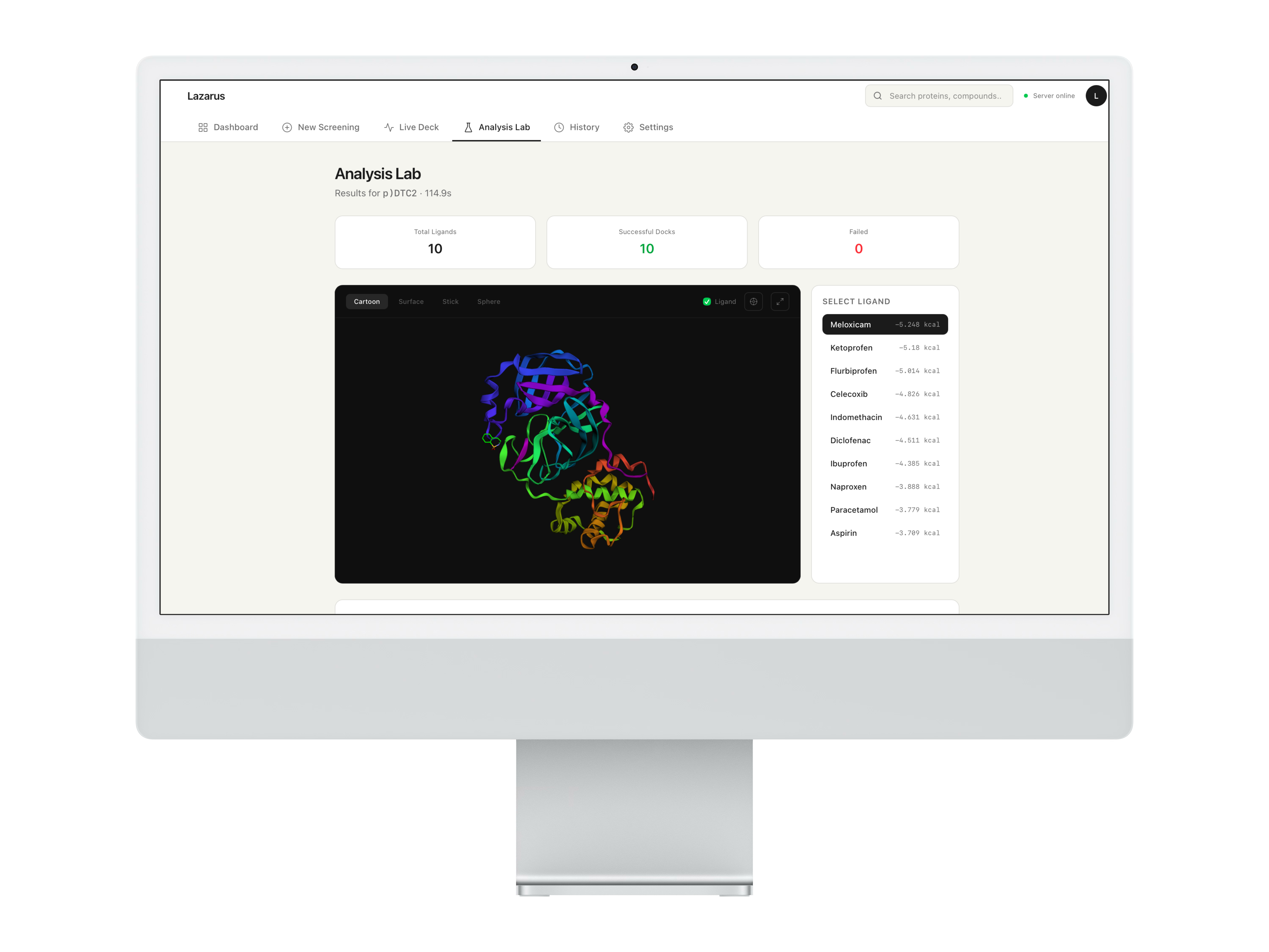 AlphaCure — AI-driven computational biology lab designed to collapse the multi-billion-dollar drug discovery pipeline into a sixty-second simulation using natural language.